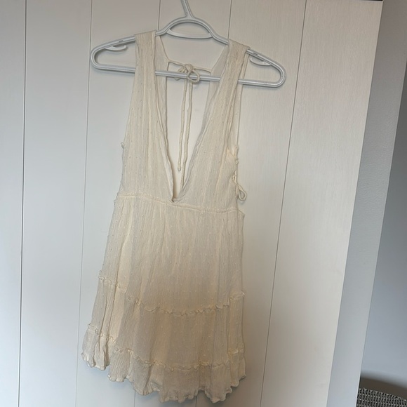 12th Tribe Cream Mini Boho Dress medium - Picture 1 of 3